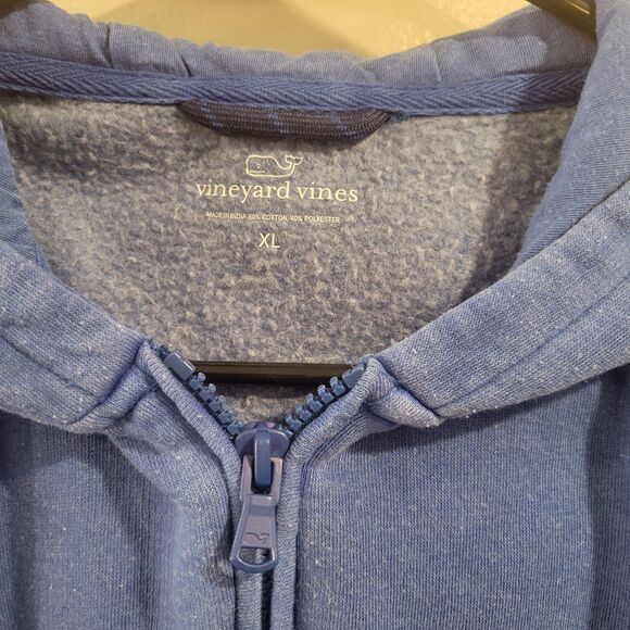 VINEYARD VINES Kids Size XL (16) Full Zip Front Hoodie Light Blue Pockets - Picture 2 of 8